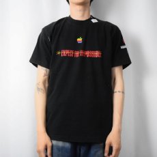 画像2: 90's Apple "EXPECT THE IMPOSSIBLE" レインボーロゴ プリントTシャツ BLACK L (2)