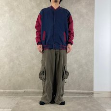 画像2: FRUIT OF THE LOOM ボーダーリブ スウェットカーディガン XL (2)