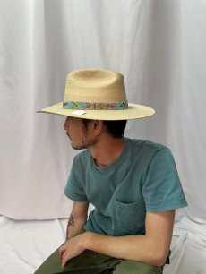 画像3: 70's Atwood Hat Company メキシカンビーズベルト付き オープンロード ストローハット (3)