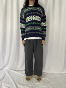 画像2: 90's GAP フェアアイル柄 コットンニットセーター M (2)