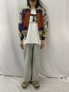 画像2: 80〜90's ブート HERMES 総柄シルクブルゾン (2)