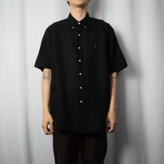 画像2: Ralph Lauren "CLASSIC FIT" ボタンダウンリネンシャツ BLACK XL (2)