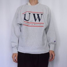 画像2: 90's Champion REVERSE WEAVE USA製 "University od Wisconsin" プリントスウェット XL (2)