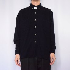 画像2: 40's ウールボタンダウンシャツ NAVY (2)