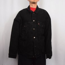 画像2: 90's Levi's 70427 USA製 ネルライナー ブラックデニムジャケット XXL (2)