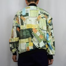 画像3: 90's Graphic Jacket バンド総柄 ペーパージャケット XL (3)