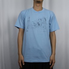 画像2: 80〜90's Pablo Picasso USA製 "1968 Etching 33/50" アートプリントTシャツ L (2)