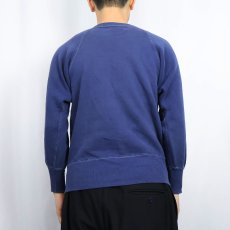 画像3: 50's AKOM Pep-shirt フリーダムスリーブ 無地スウェット NAVY M (3)