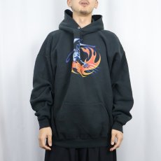 画像2: 90's Disney villains チェルナボーグ キャラクタープリント スウェットフーディー BLACk XXL (2)