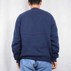 画像3: 90's RUSSELL ATHLETIC USA製 前V 無地スウェット NAVY L (3)