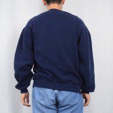 画像3: 90's RUSSELL ATHLETIC USA製 前V 無地スウェット NAVY L (3)