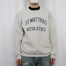 画像2: 90's RUSSELL ATHLETIC USA製 "ST. MATTHIAS" 前V プリントスウェット XL (2)