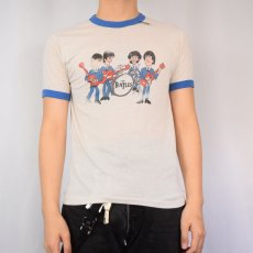 画像2: 80's THE BEATLES USA製 ロックバンド リンガーTシャツ M (2)