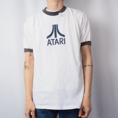 画像2: ATARI ビデオゲーム会社 ロゴプリントリンガーTシャツ L (2)