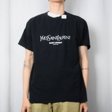 画像2: Yves Saint-Laurent ロゴプリントＴシャツ BLACK (2)