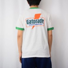 画像3: 80's Gatorde USA製 飲料メーカー プリントリンガーTシャツ L (3)