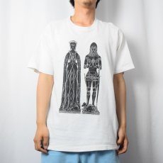 画像2: 90's CANADA製 モーリス・ラッセル & イザベル・チルドリー プリントTシャツ L (2)