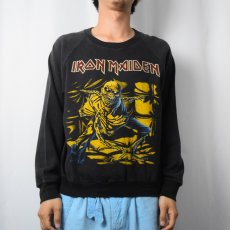 画像2: 90's〜 IRON MAIDEN ENGLAND製 ヘヴィメタル・バンド プリントスウェット L (2)