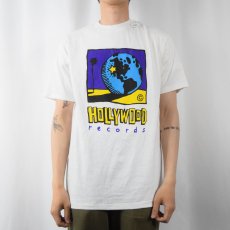 画像2: 90's HOLLYWOOD RECORDS USA製 レコード会社 プリントTシャツ L (2)