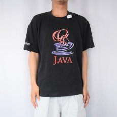 画像2: 90's JAVA プログラミング言語 ロゴプリントTシャツ BLACK L (2)