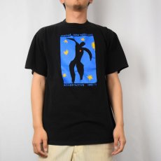 画像2: 90's Henri Matisse USA製 "JAZZ" アートプリントTシャツ BLACK L (2)