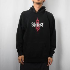 画像2: 2000 Slipknot ヘヴィメタルバンド スウェットフーディー BLACK (2)