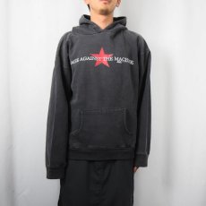 画像2: 2000 RAGE AGAINST THE MACHINE ロックバンド スウェットフーディー BLACK XL (2)