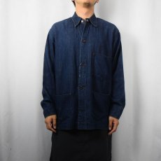 画像2: 50's US/CAN UNKNOWN Indigo Denim Chore Jacket (2)