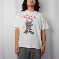 画像2: EURO 80〜90's "T'AS DE BEAUX YEUX TU SAIS!" イラストプリントTシャツ XXL (2)