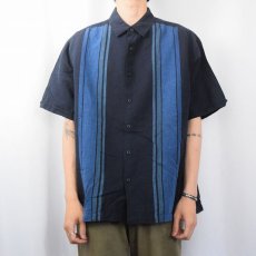 画像2: CUBAVERA リネン×コットン キューバシャツ NAVY XL (2)