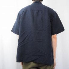 画像3: CUBAVERA リネン×コットン キューバシャツ NAVY XL (3)