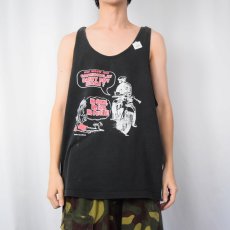 画像3: 90's USA製 "We came, We saw, We painted!" プリント タンクトップ BLACK XL (3)