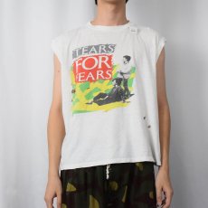 画像3: 80's TEARS FOR FEARS バンドツアープリント ノースリーブTシャツ (3)