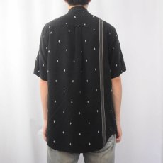 画像3: 90〜00's Nat Nast ダイヤ柄 シルクシャツ BLACK M (3)