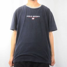 画像2: 90's PORO SPORT Ralph Lauren ロゴプリントTシャツ NAVY XL (2)