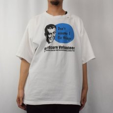 画像2: 90's Hardcore Volunteer USA製 "Don't assume I fix things" プリントTシャツ XXL (2)