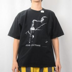 画像2: 90's JOHN COLTRANE サクソフォーン奏者 プリントTシャツ BLACK (2)