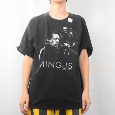 画像2: 90's MINGUS ベーシスト プリントTシャツ BLACK L (2)