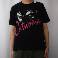 画像2: 90's DC COMICS Catwoman CANADA製キャラクタープリントTシャツ BLACK M (2)