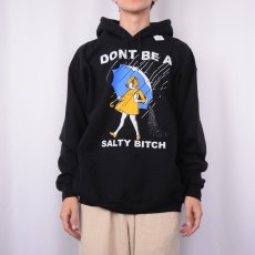 画像2: Morton Salt "DONT BE A SALTY BITCH" 塩メーカープリントスウェットフーディー BLACK L (2)