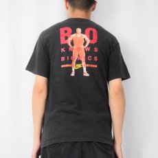 画像3: 90's NIKE Bo Jackson "The Bo-onic Man" プロ野球選手 パロディプリントTシャツ BLACK (3)