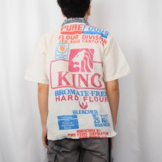 画像4: "KING BROMATE - FREE HARD FLOUR" フードサック リメイクオープンカラーシャツ L (4)