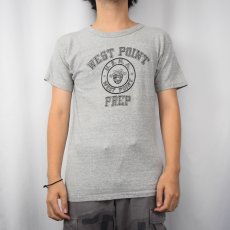 画像2: 80's Champion USA製 トリコタグ "U.S.M.A. WEST POINT PREP" フロッキープリントTシャツ M (2)