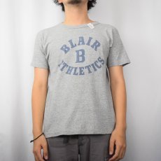 画像2: 70's 〜 "BLAIR B ATHLETICS" 染み込みプリントTシャツ  (2)