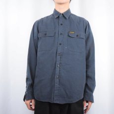 画像2: POLO Ralph Lauren コットンワークシャツ NAVY M (2)