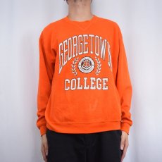 画像2: 90's RUSSELL ATHLETIC USA製 "GEORGETOWN COLLEGE" 前V カレッジプリントスウェット XL (2)