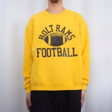 画像2: 80's RUSSELL ATHLETIC USA製 "HOLT RAMS FOOTBALL" 前Vプリントスウェット XL (2)