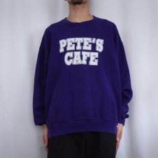 画像2: 90's RUSSELL ATHLETIC USA製 "PETE'S CAFE" 前Vプリントスウェット XXL (2)