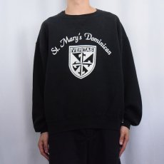 画像2: 90's RUSSELL ATHLETIC USA製 "St. Mary's Dominican" 前V カレッジプリントスウェット BLACK XL (2)