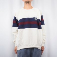 画像2: 90's POLO Ralph Lauren ポリスバッジ ボーダー柄スウェット XL (2)